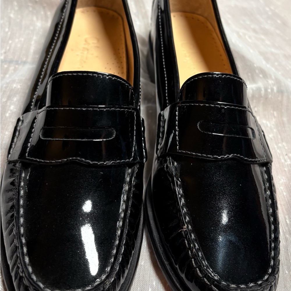 New Cole Haan Women’s Patent Pinch Penny Loafers—Black-Size 5.5 B